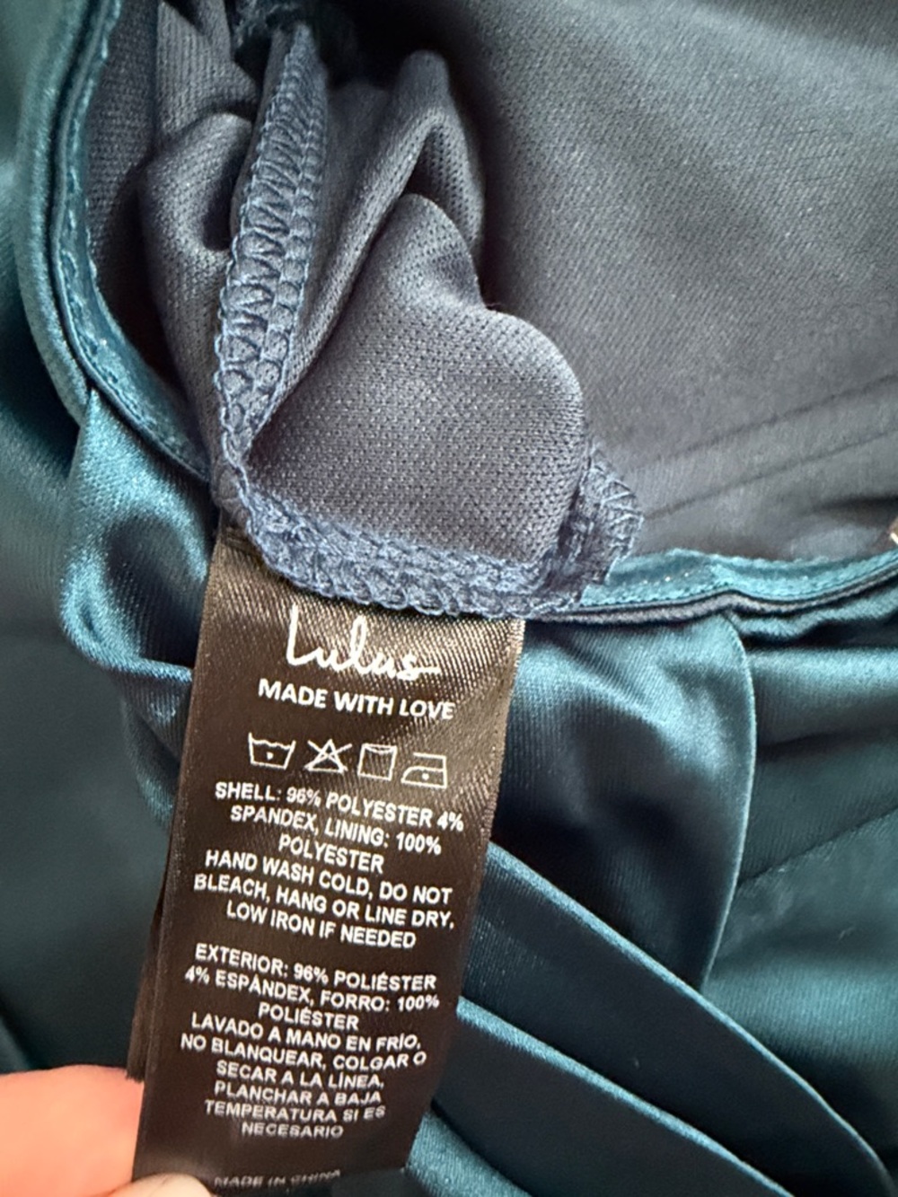 NWT Satin Dark Teal Off-Shoulder Front Leg Slit Formal Prom Dress Small - Picture 10 of 14